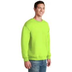 JERZEES® SUPER SWEATS® NuBlend® - Crewneck Sweatshirt -Travel Storage Store 4662M safetygreen model 3q 550x550.jpg