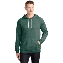 JERZEES ® Snow Heather French Terry Raglan Hoodie -Travel Storage Store 90M forestgreen model front 550x550.jpg