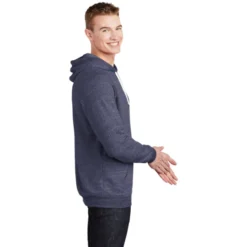 JERZEES ® Snow Heather French Terry Raglan Hoodie -Travel Storage Store 90M navy model side 550x550.jpg