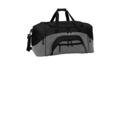 Port Authority® - Standard Colorblock Sport Duffel -Travel Storage Store 917 HeathrGryBlk 1 BG99HeathrGryBlkFlatFront 337W 550x550h.jpg