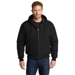 CornerStone® - Duck Cloth Hooded Work Jacket -Travel Storage Store 919 Black 1 J763HBlackModelFront2 337W 550x550h.jpg