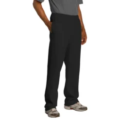 JERZEES® NuBlend® Open Bottom Pant With Pockets -Travel Storage Store 974MP Black model 3q 550x550.jpg