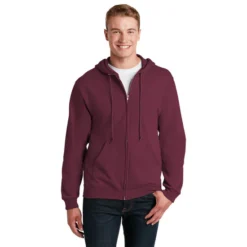 JERZEES® - NuBlend® Full-Zip Hooded Sweatshirt 30 JERZEES® - NuBlend® Full-Zip Hooded Sweatshirt -Travel Storage Store 993M maroon model front 550x550.jpg