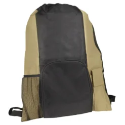 Islander Drawstring Tote Backpack -Travel Storage Store BP1142 KhakiBlk 550x550.jpg