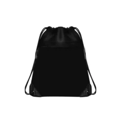 Mesh Drawstring Bag With Micro Fiber Front Zipper Pocket