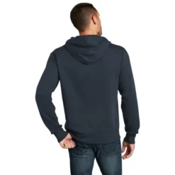 District® Perfect Weight® Fleece Hoodie -Travel Storage Store DT1101 newnavy model back 550x550.jpg
