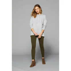 District ® Women’s Featherweight French Terry ™ Hoodie -Travel Storage Store DT671 lighththrgrey model front GA20 550x550.jpg