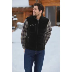 Eddie Bauer® - Fleece Vest -Travel Storage Store EB204 black model lifestyle ga19 550x550.jpg