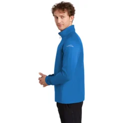 Eddie Bauer® 1/2-Zip Performance Fleece -Travel Storage Store EB234 ascentblue model side 550x550.jpg