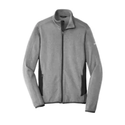 Eddie Bauer® Full-Zip Heather Stretch Fleece Jacket -Travel Storage Store EB238 greyhthr flat front 550x550.jpg