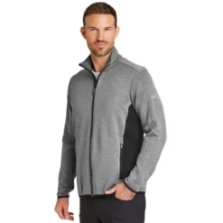 Eddie Bauer® Full-Zip Heather Stretch Fleece Jacket -Travel Storage Store EB238 greyhthr model 3q 052016 550x550.jpg