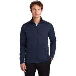 Eddie Bauer ® Smooth Fleece Base Layer Full-Zip -Travel Storage Store EB246 riverblue model front 550x550.jpg