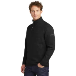 Eddie Bauer ® Sweater Fleece 1/4-Zip -Travel Storage Store EB254 black model 3q 550x550.jpg