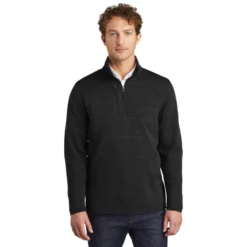 Eddie Bauer ® Sweater Fleece 1/4-Zip -Travel Storage Store EB254 black model front 550x550.jpg