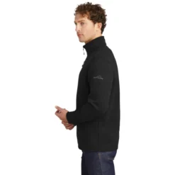 Eddie Bauer ® Sweater Fleece 1/4-Zip -Travel Storage Store EB254 black model side 550x550.jpg
