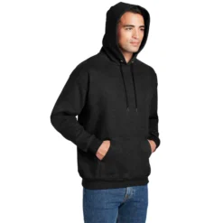 Hanes® Ultimate Cotton® - Pullover Hooded Sweatshirt -Travel Storage Store F170 charcoalheather model hood 550x550.jpg