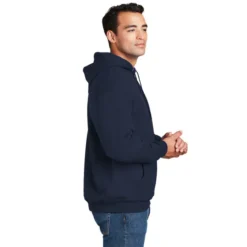 Hanes® Ultimate Cotton® - Pullover Hooded Sweatshirt -Travel Storage Store F170 navy model side 550x550.jpg
