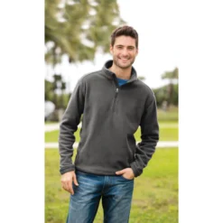 Port Authority® Value Fleece 1/4-Zip Pullover -Travel Storage Store F218 irongrey model GA17 550x550.jpg