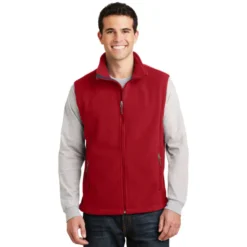 Port Authority® Value Fleece Vest -Travel Storage Store F219 truered model front 102016 550x550.jpg