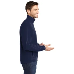 Port Authority® Microfleece Jacket -Travel Storage Store F223 truenavy model side 550x550.jpg