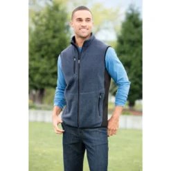 Port Authority® R-Tek® Pro Fleece Full-Zip Vest -Travel Storage Store F228 navyheather model GA18 550x550.jpg