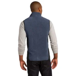 Port Authority® R-Tek® Pro Fleece Full-Zip Vest -Travel Storage Store F228 navyhthrBlack model back 550x550.jpg