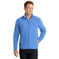 Port Authority® Heather Microfleece Full-Zip Jacket