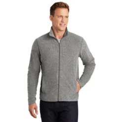Port Authority® Heather Microfleece Full-Zip Jacket -Travel Storage Store F235 pearlgreyheather model front 550x550.jpg