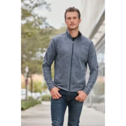 Port Authority® Heather Microfleece Full-Zip Jacket -Travel Storage Store F235 truenvyhthr model lifestyle ga19 550x550.jpg