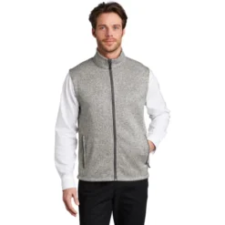 Port Authority ® Sweater Fleece Vest 11 Port Authority ® Sweater Fleece Vest -Travel Storage Store F236 greyheather model front 550x550.jpg