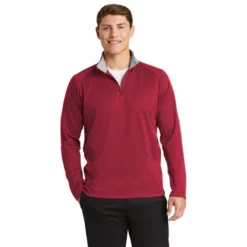 Sport-Tek® Sport-Wick® Fleece 1/4-Zip Pullover 16 Sport-Tek® Sport-Wick® Fleece 1/4-Zip Pullover -Travel Storage Store F243 deepredsilver model front 550x550.jpg