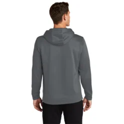 Sport-Tek® Sport-Wick® Fleece Hooded Pullover -Travel Storage Store F244 darksmokegrey model back 550x550.jpg