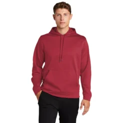 Sport-Tek® Sport-Wick® Fleece Hooded Pullover -Travel Storage Store F244 deepred model front 550x550.jpg