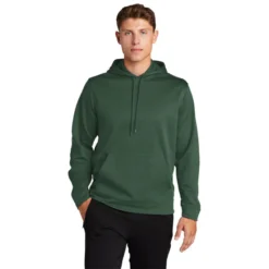Sport-Tek® Sport-Wick® Fleece Hooded Pullover -Travel Storage Store F244 forestgreen model front 550x550.jpg