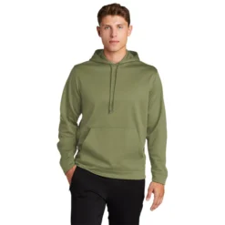 Sport-Tek® Sport-Wick® Fleece Hooded Pullover -Travel Storage Store F244 olivedrabgreen model front 550x550.jpg