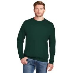 Hanes® Ultimate Cotton® - Crewneck Sweatshirt -Travel Storage Store F260 deepforest model front 550x550.jpg