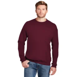 Hanes® Ultimate Cotton® - Crewneck Sweatshirt -Travel Storage Store F260 maroon model front 550x550.jpg