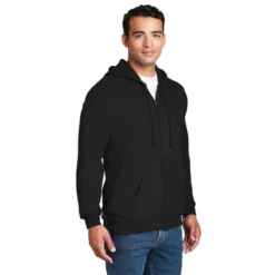 Hanes® Ultimate Cotton® - Full-Zip Hooded Sweatshirt -Travel Storage Store F283 black model 3q 550x550.jpg