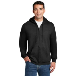 Hanes® Ultimate Cotton® - Full-Zip Hooded Sweatshirt -Travel Storage Store F283 charcoalheather model front 550x550.jpg