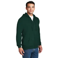 Hanes® Ultimate Cotton® - Full-Zip Hooded Sweatshirt -Travel Storage Store F283 deepforest model 3q 550x550.jpg