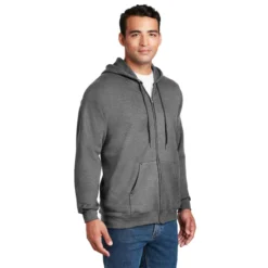 Hanes® Ultimate Cotton® - Full-Zip Hooded Sweatshirt -Travel Storage Store F283 lightsteel model 3q 550x550.jpg