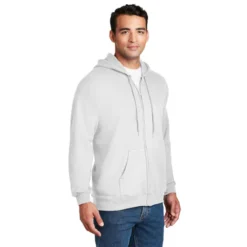 Hanes® Ultimate Cotton® - Full-Zip Hooded Sweatshirt -Travel Storage Store F283 white model 3q 550x550.jpg