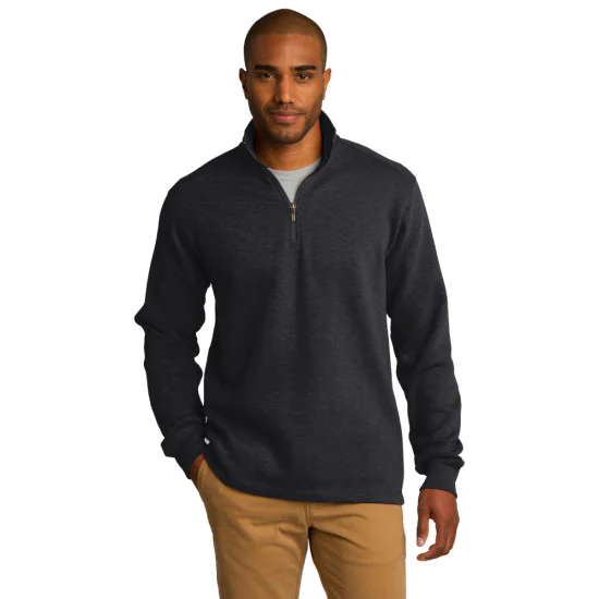 Port Authority® Slub Fleece 1/4-Zip Pullover 1 Port Authority® Slub Fleece 1/4-Zip Pullover