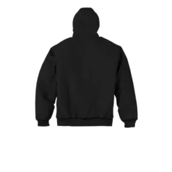 CornerStone® - Duck Cloth Hooded Work Jacket -Travel Storage Store J763H black flat back 550x550.jpg 1