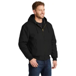 CornerStone® Tall Duck Cloth Hooded Work Jacket -Travel Storage Store J763H black model 3q 550x550.jpg