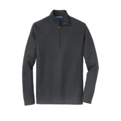 Port Authority® Pinpoint Mesh 1/2-Zip -Travel Storage Store K806 battleshipgrey flat front 550x550.jpg