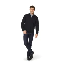 Port Authority® Interlock Full-Zip -Travel Storage Store K809 deepblackcharcoalheather model front GA21 550x550.jpg