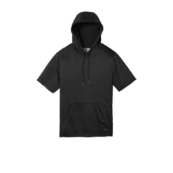 New Era ® Performance Terry Short Sleeve Hoodie -Travel Storage Store NEA533 black flat front 550x550.jpg