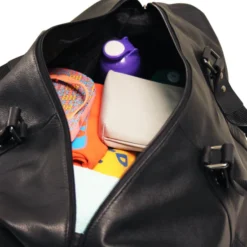 Milano Leather Duffle Bag -Travel Storage Store P6208 open4 550x550.jpg