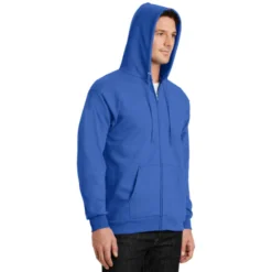 Port & Company® Essential Fleece Full-Zip Hooded Sweatshirt 24 Port & Company® Essential Fleece Full-Zip Hooded Sweatshirt -Travel Storage Store PC90ZH royal model hood 032017 550x550.jpg